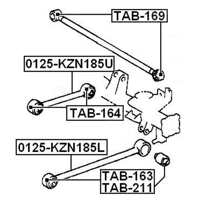 2 TAB-163 Rear Control Arm Bushing for 4Runner OE:48702-35070- n