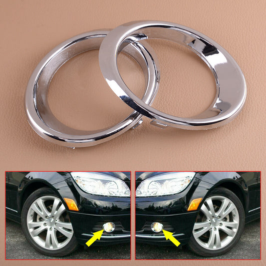 2x Front Bumper Fog Light Cover Fit for Mercedes Benz C Class W204 C300 C350
