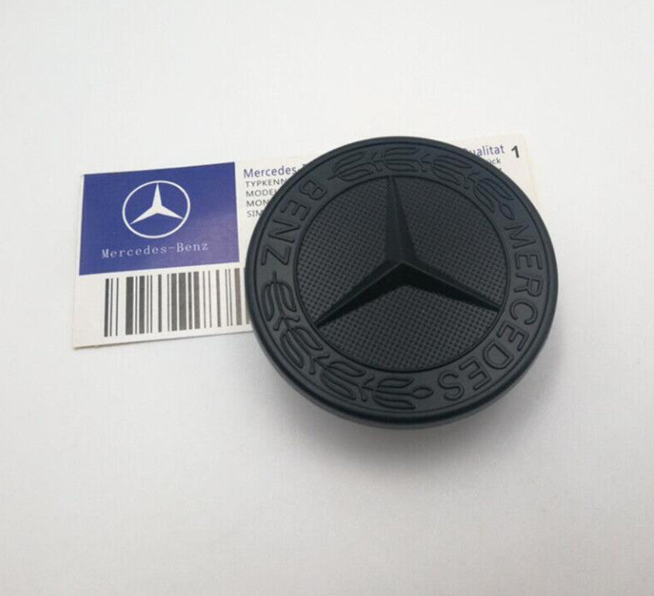 AMG Emblem Matte Black for Mercedes 57mm Hood Laurel Wreath Badge NEW
