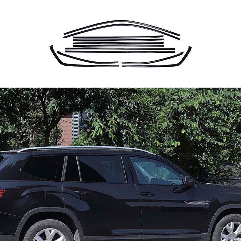 Window Molding Black Steel Trims Decoration Strips 18-2023 for Volkswagen Atlas