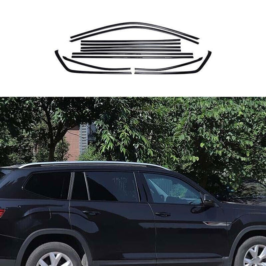 Window Molding Black Steel Trims Decoration Strips 18-2023 for Volkswagen Atlas