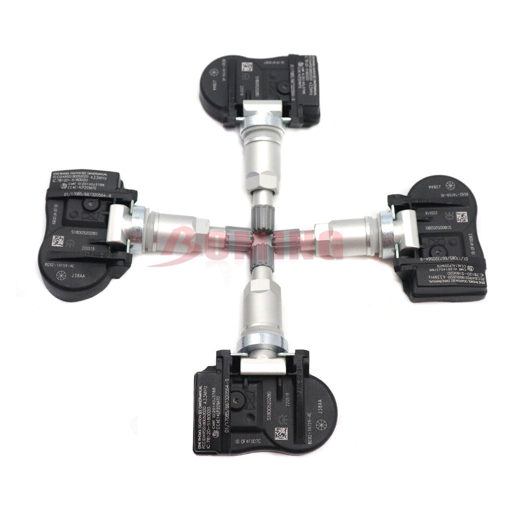 4-piece TPMS 8G92-1A159-AE tire pressure sensor for Volvo S60, S80, V60, XC70, 433MHz.