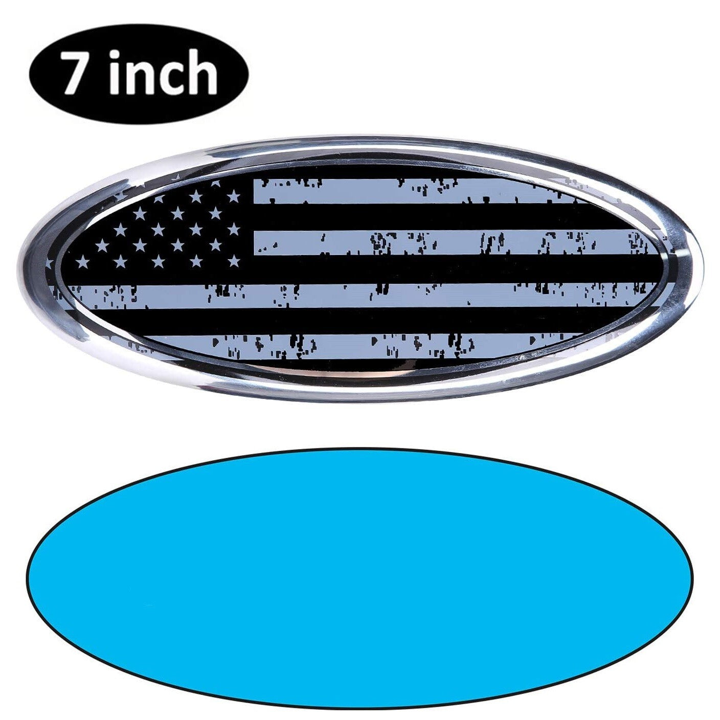Suitable for the American flag EMBLEM 7-inch OVAL front grille and rear tailgate badge 1999 - 2016 - n