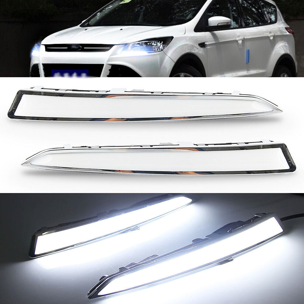 LED DRL Daytime Running Lights Fog Lamp Accessories  for ford  Escape 2013-2016 Q