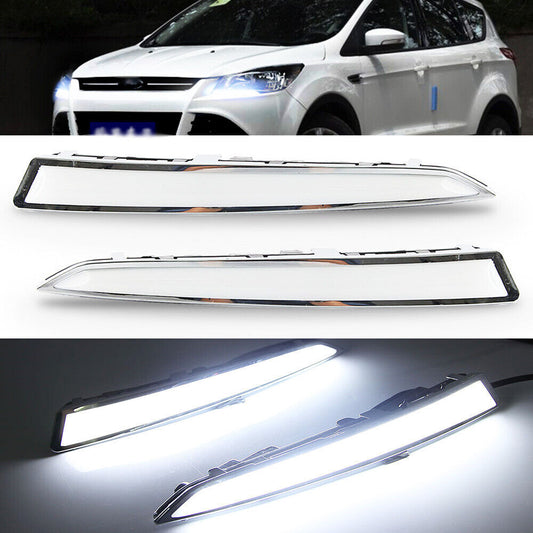 LED DRL Daytime Running Lights Fog Lamp Accessories  for ford  Escape 2013-2016 Q