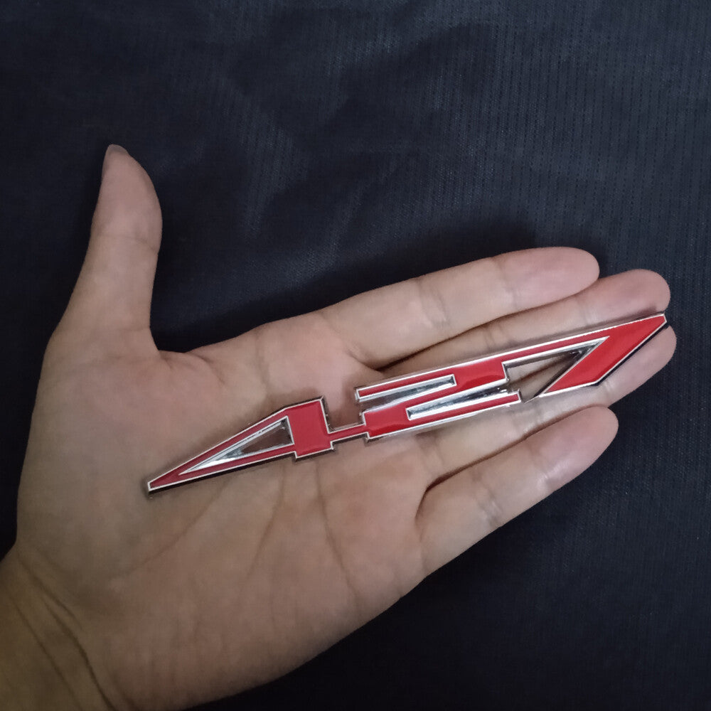2x Chrome Red 427 Silver Metal Sticker Badge Emblem Decal Tailgate V6 4WD Engine