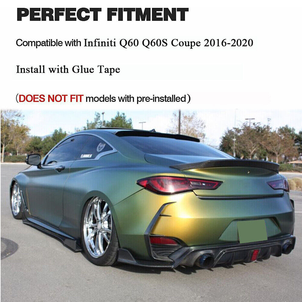 CARBON rear bumper side vent C-blade trim for Infiniti Q60 (2016-20) Q