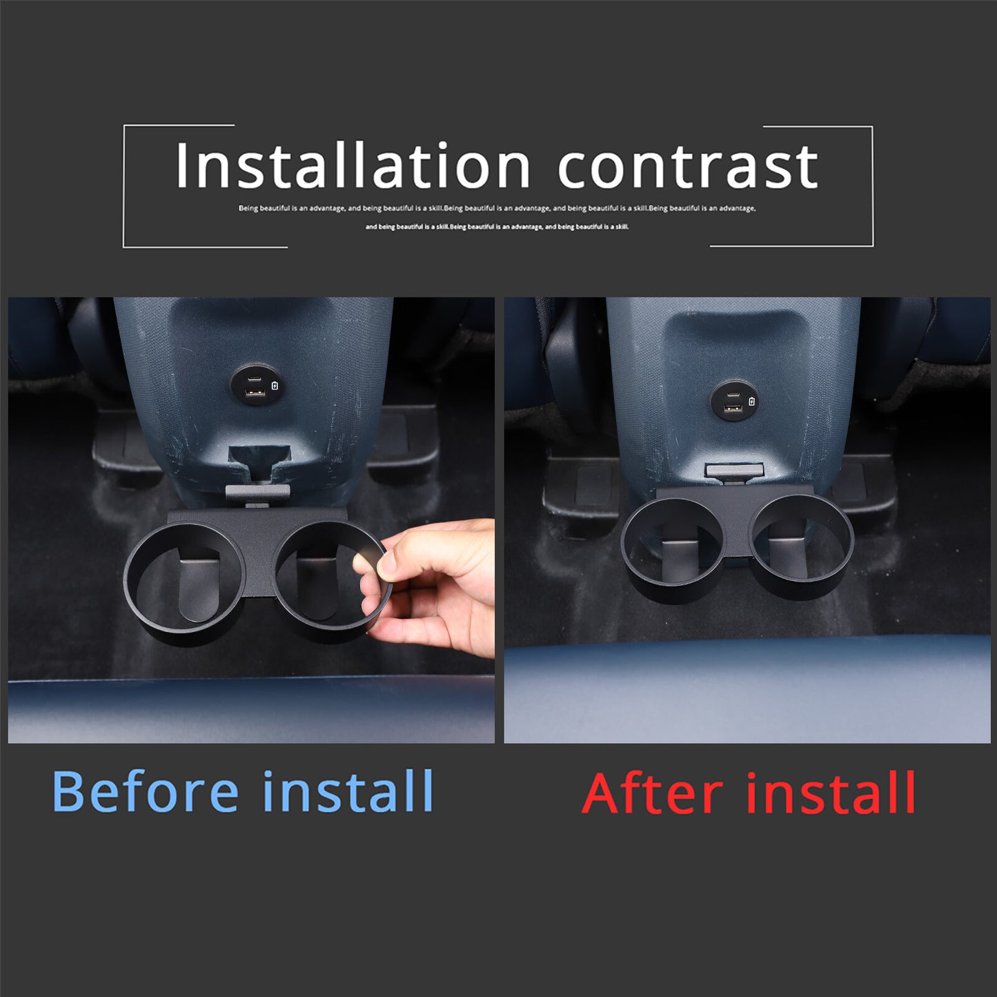 Aluminum alloy car rear for seat cup holder for Maverick 2022-2024 1 piece n