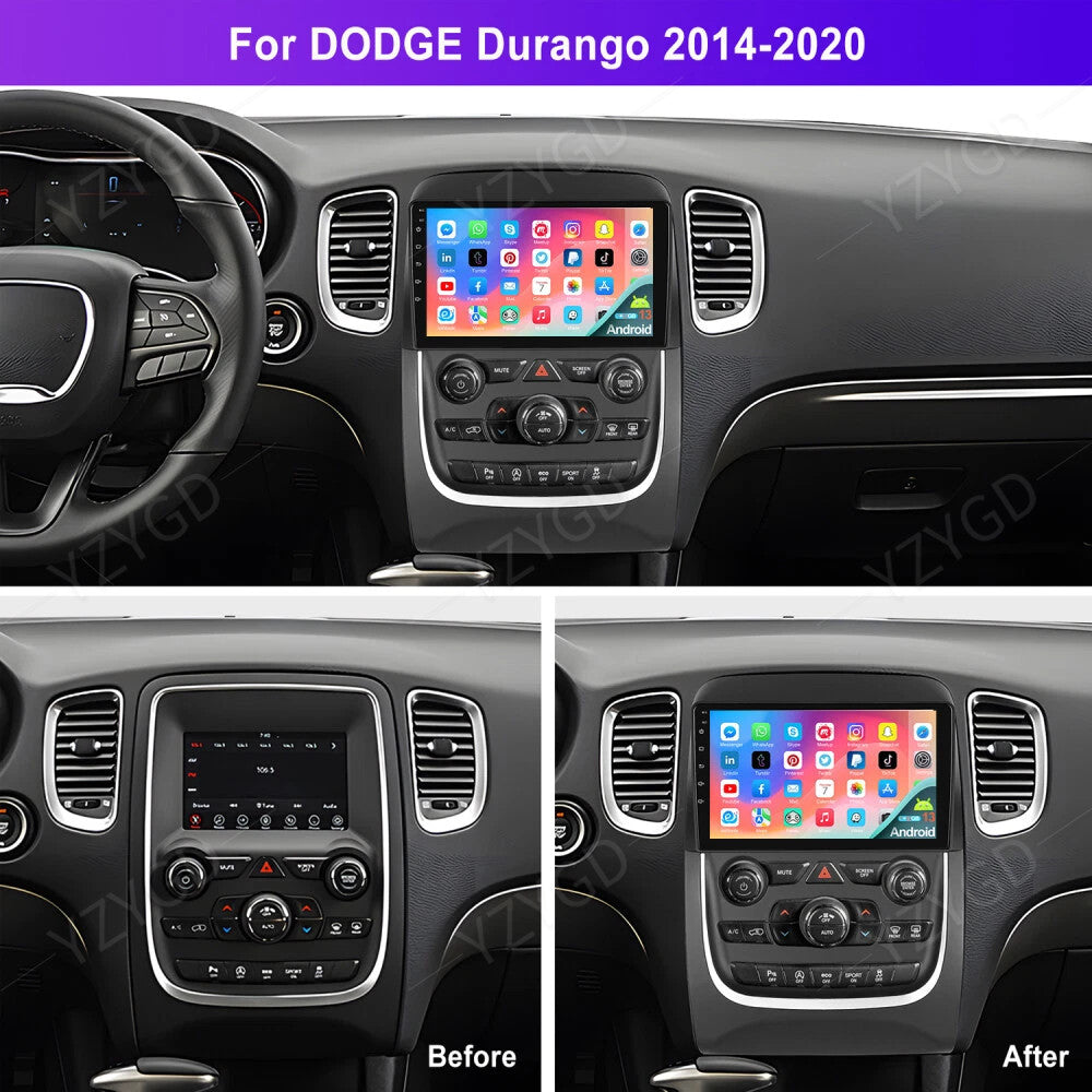 for Dodge Durango 2014-2020 Car Radio 9 Android 14 GPS Navi Stereo WIFI Carplay