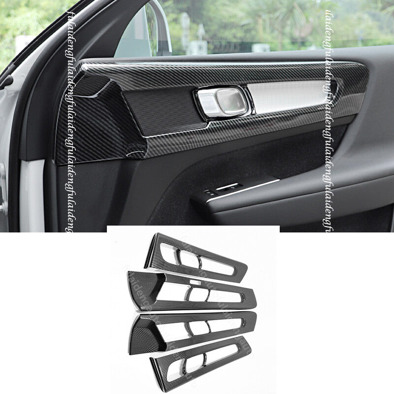 for Volvo XC40 2018-2024 Carbon fiber Interior Door Handle Bowl Panel Cover Trim