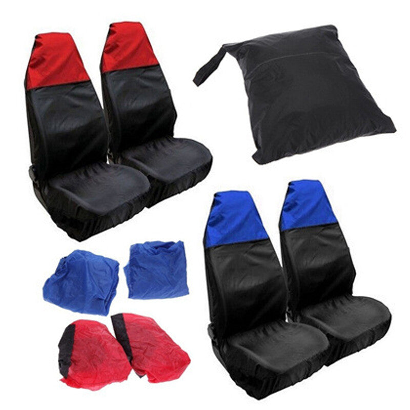 2¡Á Blue Car Front for Seat Covers Protector Heavy Duty for Auto Waterproof US Part v