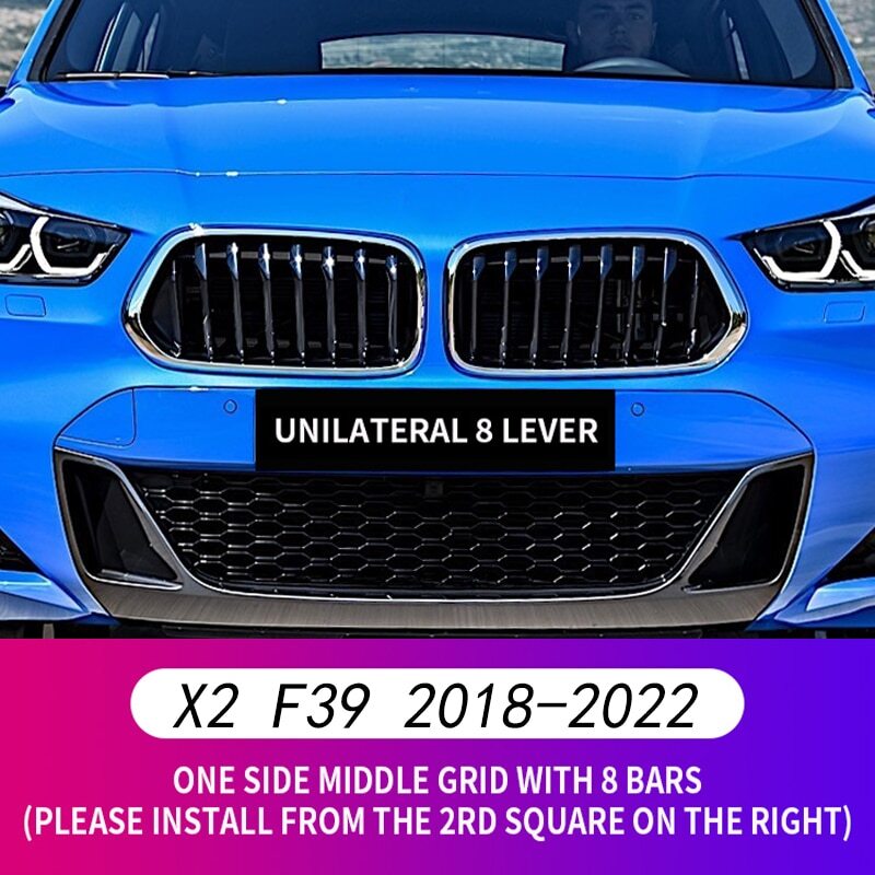 M Color 8 BARS Car Front Kidney Grille Barbecue Clip for X2 F39 2018-2023 n