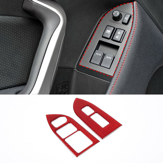 Red carbon fiber window lift switch cover suitable for 86 for Subaru BRZ 17-19- n