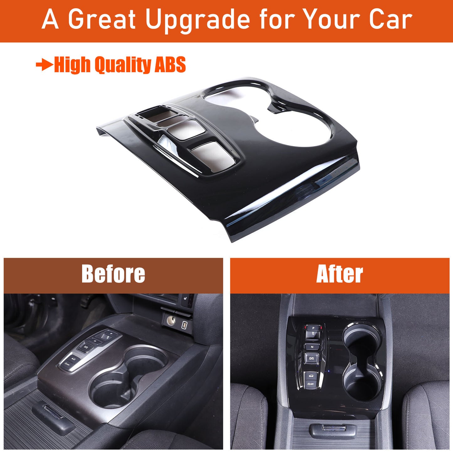 Suitable for 2020-2023 for Honda Ridgeline Gear Shift Cover - Gloss Black Center Console Cover n