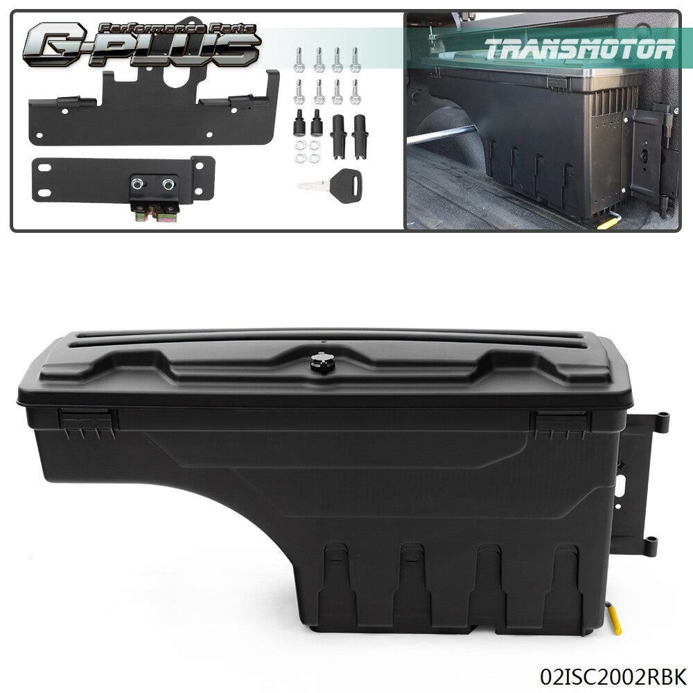 Suitable for Toyota Tacoma 2005-2020 trucks. Includes a bed storage box/toolbox for the passenger side. Q