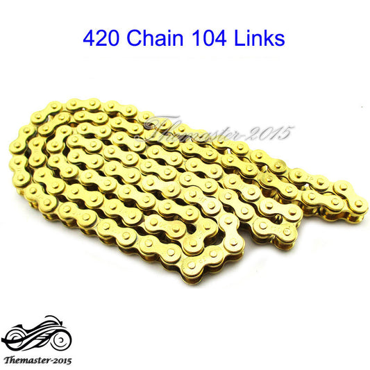 Gold 420 Chain For 110cc 125cc Dirt Pit Bike ATV for Lifan SSR Taotao Sunl Thumpstar Q