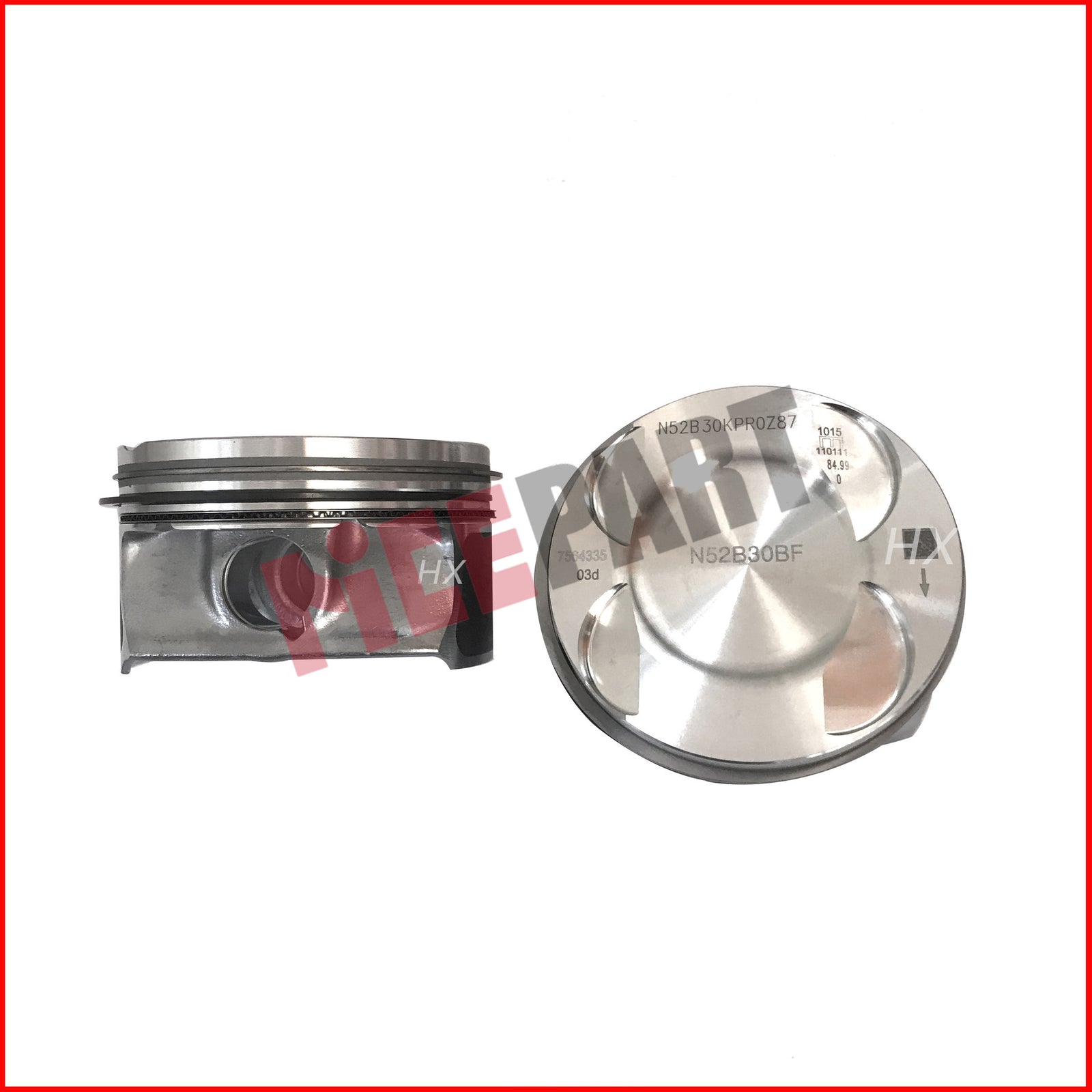 6-Piece Piston and Ring Set Compatible with E82 E88 E90 540 630 730 3.0L N52B30BF-