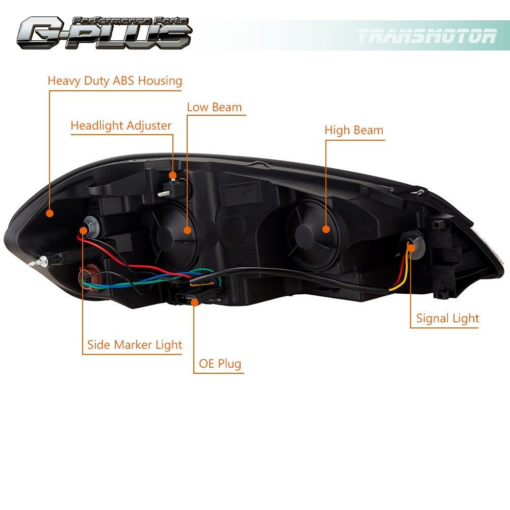 Fits 06-13 for Impala Driver/Passenger Side Clear Lens Headlight - v