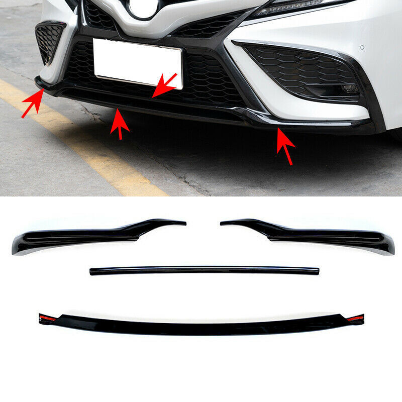 4X for Toyota for Camry SE XSE 21-2023 Glossy Black Front Bumper Moulding Cover Trim