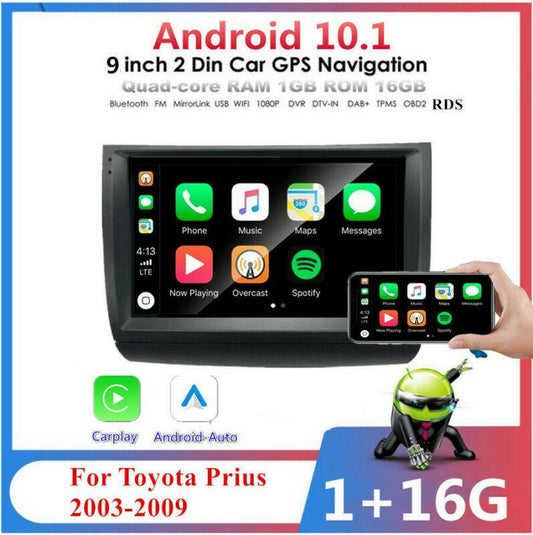 Suitable for Prius stereo radio with GPS, Android 10.1 + car playback, Android Auto 2003-2009. n