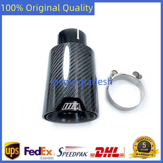 1PCS 2.5''Inlet Glossy Black Carbon Fiber Exhaust Tip For M Performance for BMW Pipe