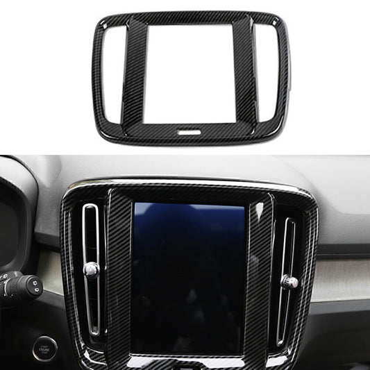 Navigation Decor Cover Trim Fit for Volvo XC40 2018-2021 2019 2020 Carbon Fiber