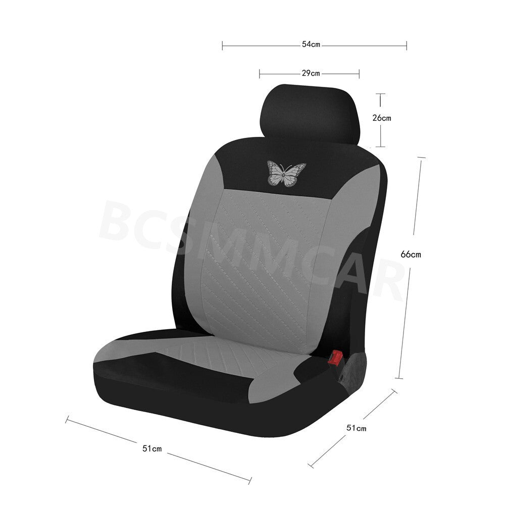 2x Front Car for Seat Covers Full-surround Protector Washable Car Accessories Gray