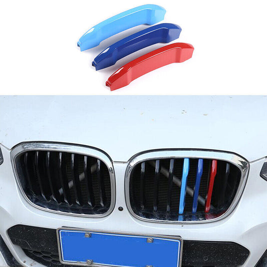 for BMW X3 2018-2021 M-Color Car Front Center Mesh Grille Grill Strip Cover Trim