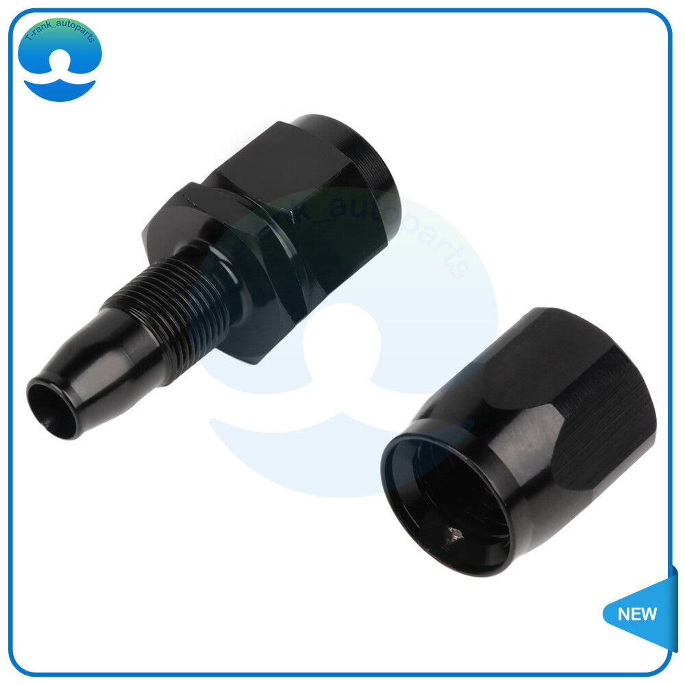 2Pcs Straight 6AN Swivel Hose End Fitting Adaptor Black For Oil Fuel Line Hose
