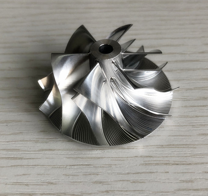 TF035 13T 38.35/51.00 mm 6+6 Blade Performance Billet Compressor Wheel