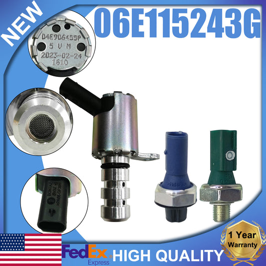 Oil control valve with 2 sensor plugs suitable for Golf , for Passat , and for Audi A3 #06E115243H- n
