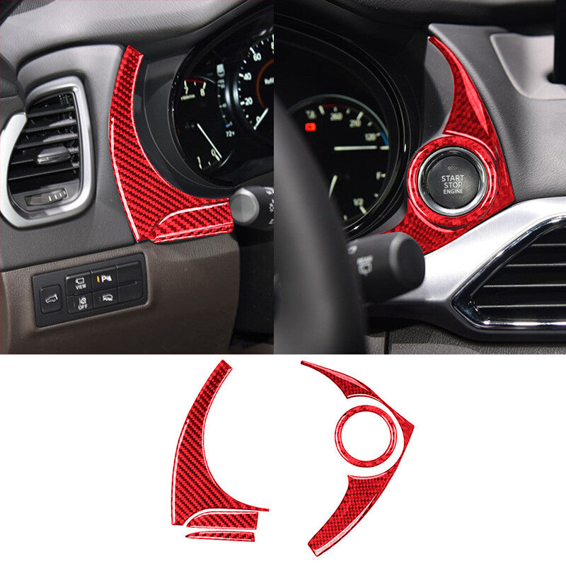 5x Red Carbon Fiber Glove Box Decoration Cover Trim For Tacoma 2016-2021 v