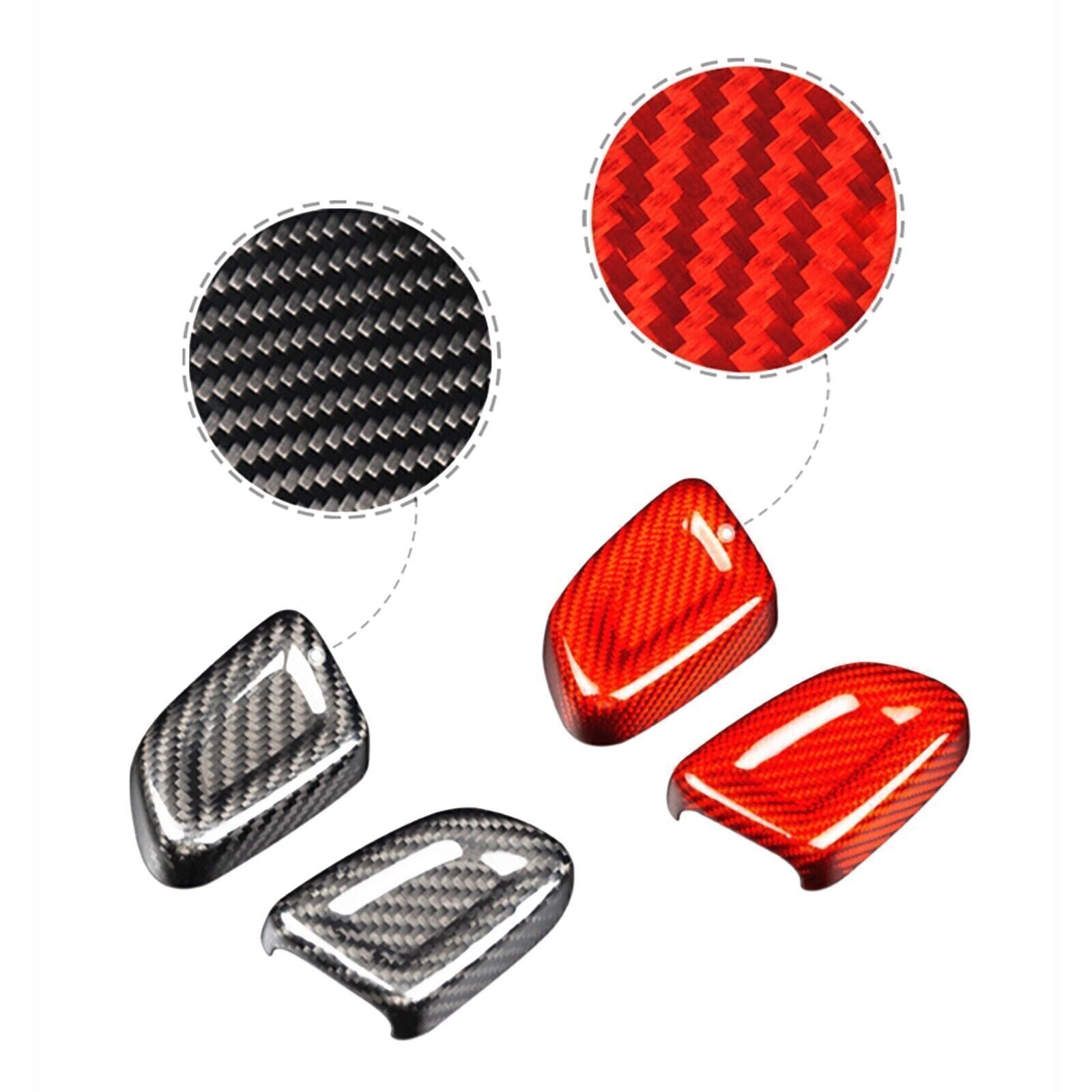for Volvo XC40 S60 2019-2022 Car Gear Shift Knob Cover Trim Carbon Fiber Real 2x