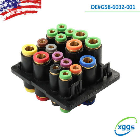 The cab air manifold is compatible with for Peterbilt G58-6032-001, G58-1060, S-28328, 170.1023, and G586032001-. Q
