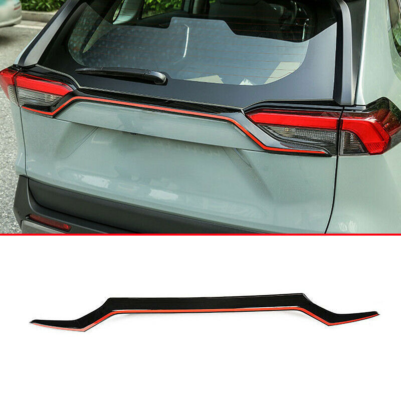 for Toyota RAV4 2019-2023 RedBlack Car Rear Door Trunk Lid Tailgate Strip Trim