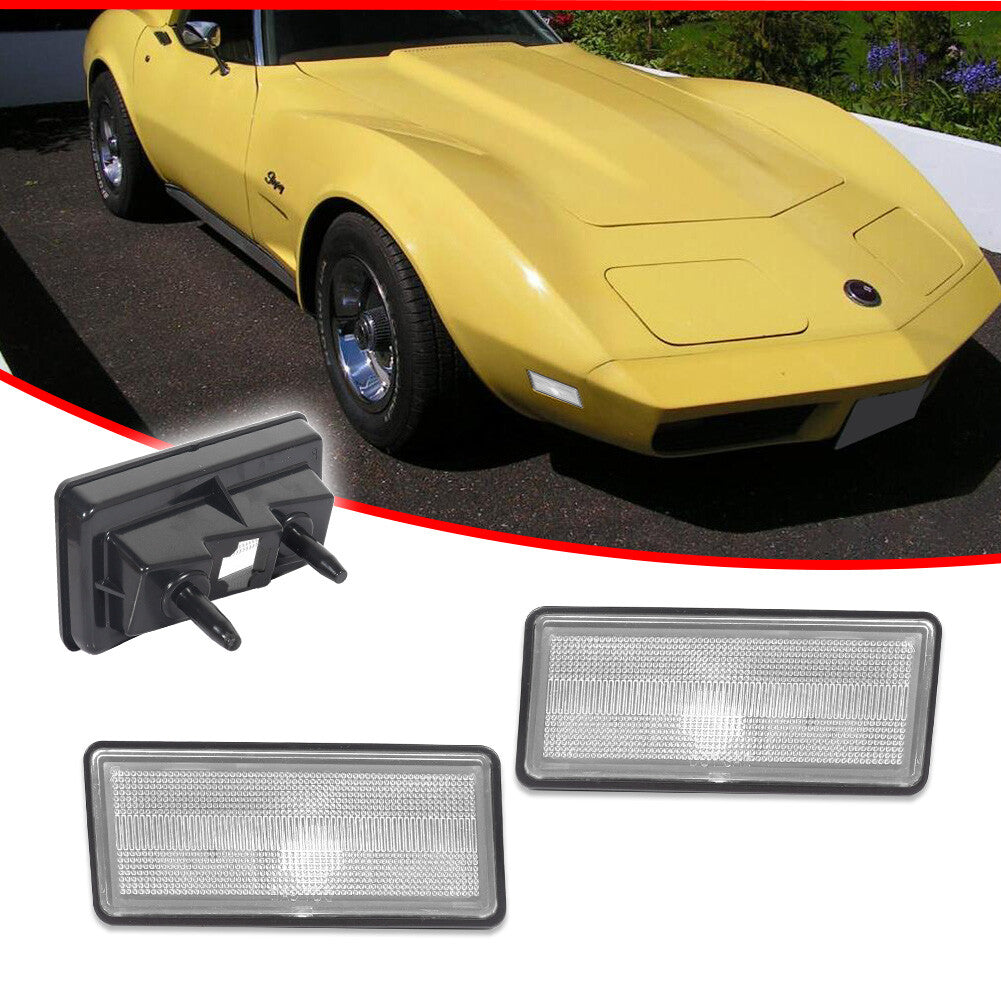 for Corvette C3 1974 - 1979 for Clear Front and Rear Marker Light Housing 2x- v
