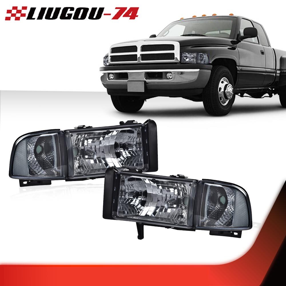 Suitable for 1994-02 for Dodge for RAM 1500 2500 3500 Clear Corner Headlight Chrome Alloy Cabinet