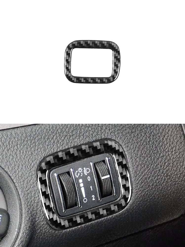 for Dodge Journey 2011-2017 Light Adjustment Button Trim Cover Carbon Fiber