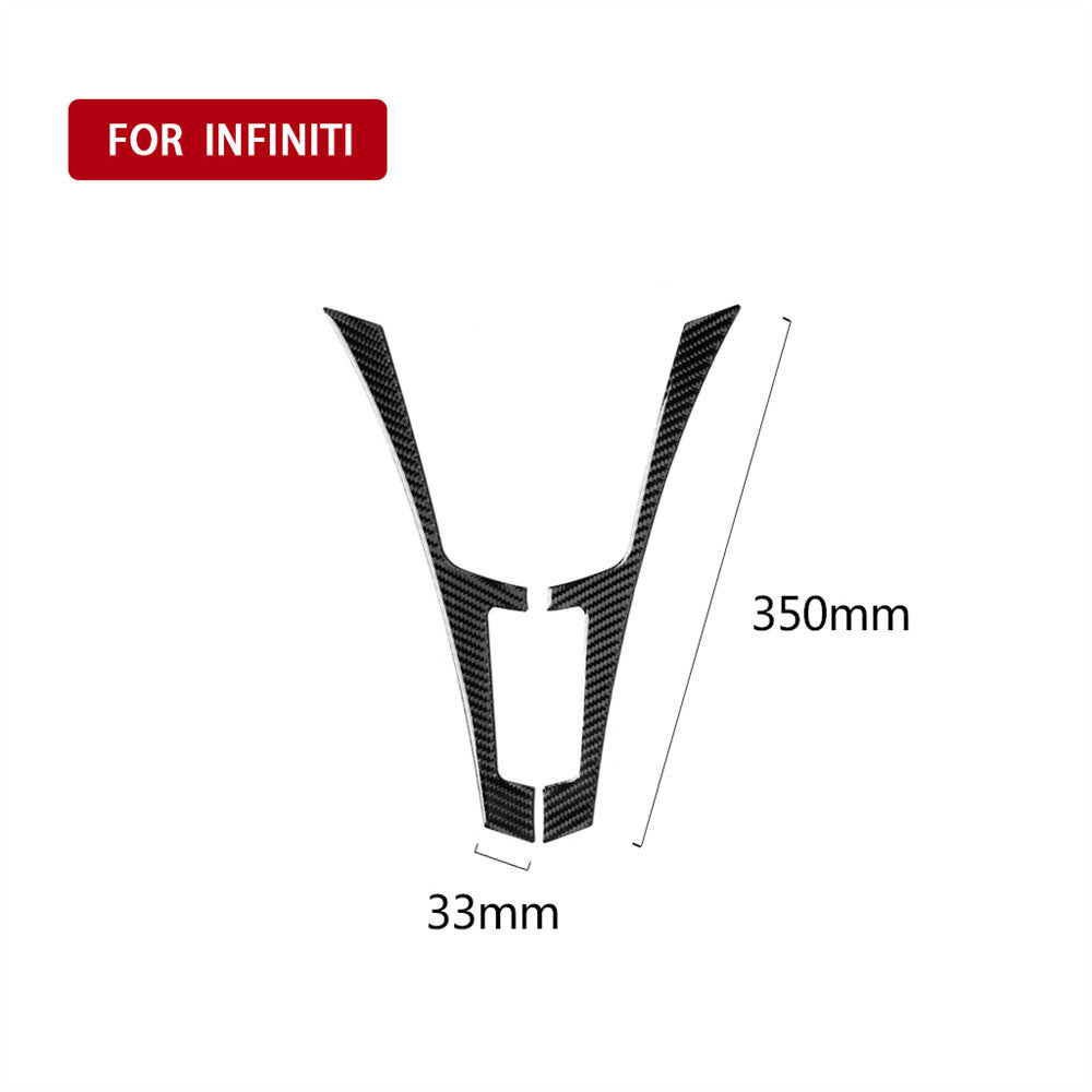 2¡ÁCarbon Fiber Central Control Side Panel Trim for Infiniti Q50 Q60 QX60 2014-22