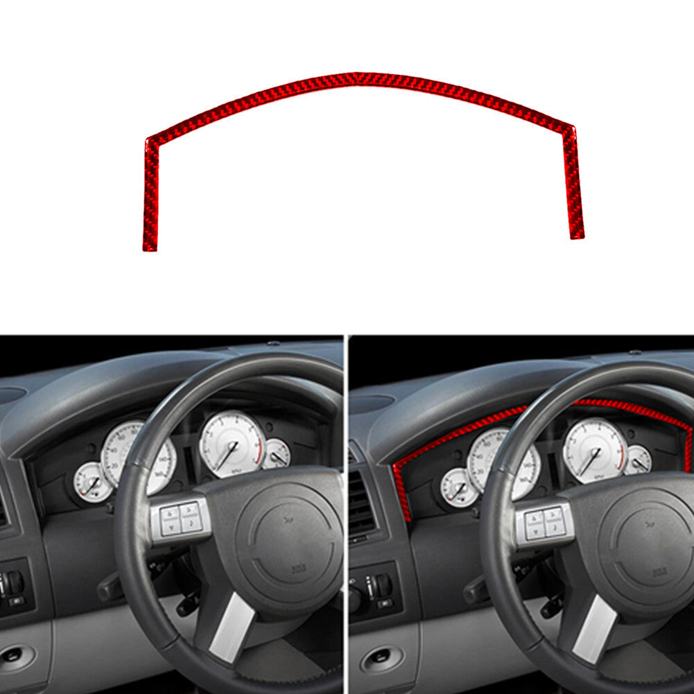 5Pcs Red Carbon Fiber Rear Control Frame Panel Cover Trim for Audi Q7 2007-2015 v
