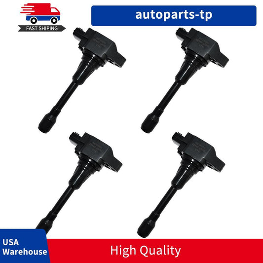 4-piece ignition coil kit for Altima Cube Rogue Sentra Versa 1.6L, 1.8L, 2.0L...
