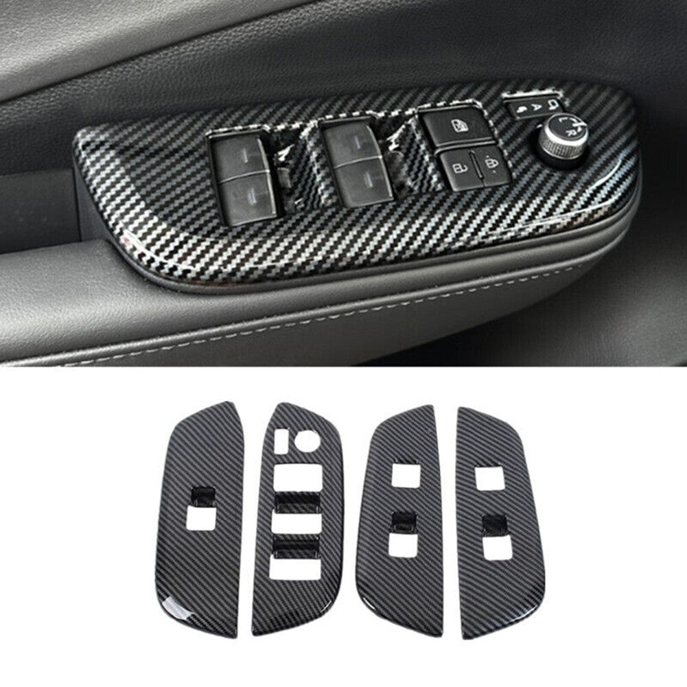 For Crown 2023 2024 Carbon Fiber Window Lift Switch Panel Cover Trim v