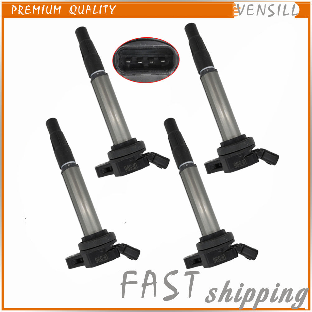 Set of 4 Ignition Coil UF596 for Toyota for Corolla Matrix for Pontiac 08-17 90919-02258