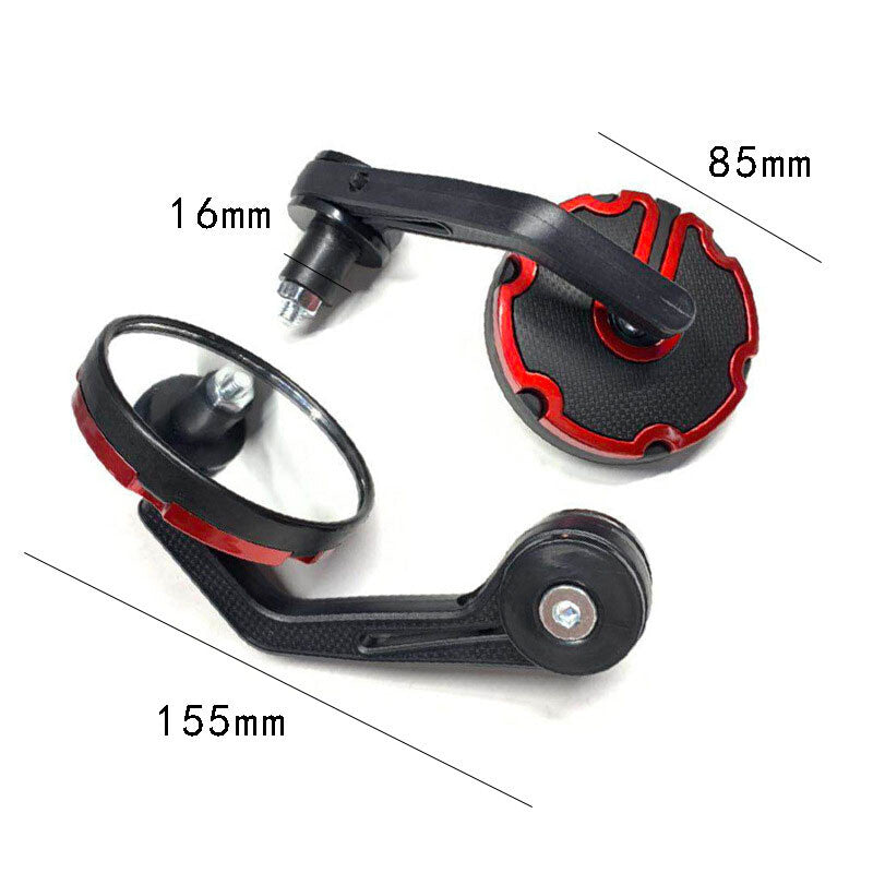 2-piece pole-mounted round rearview mirror for motorcycles and electric scooters - n