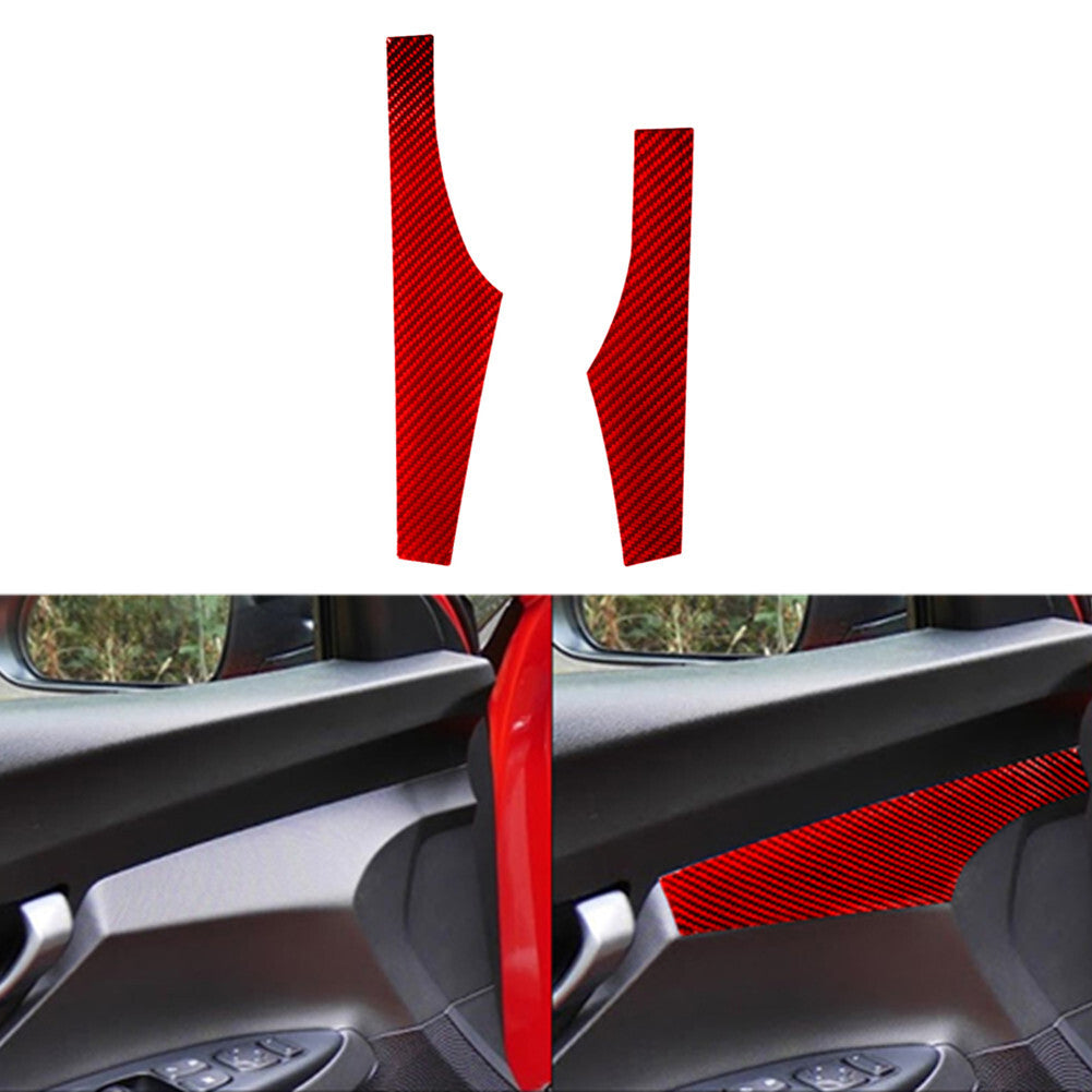 Red Carbon Fiber Center Cup Holder Frame Cover Trim For Ranger 2019-2022 v
