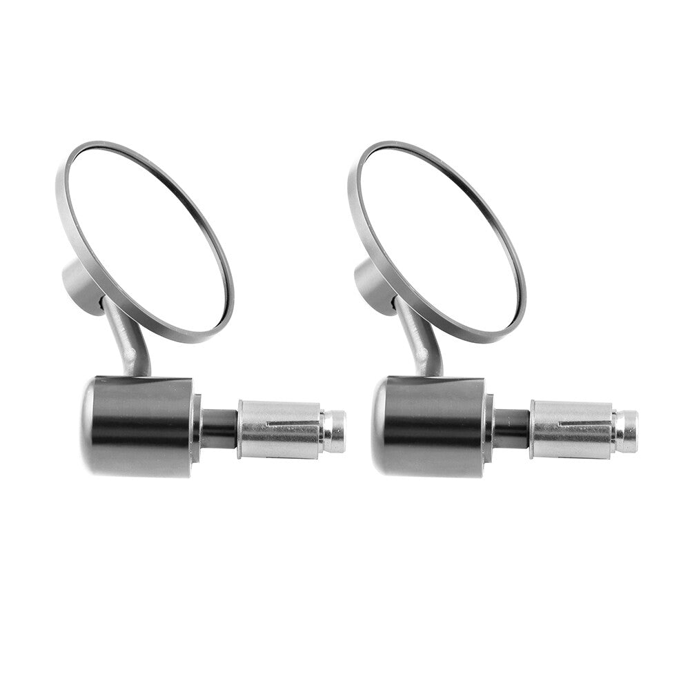 Silver Round Rearview Handle Bar End 7/8 Side Mirrors for Motorcycle for Honda Q