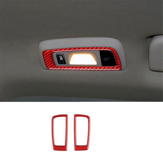 2Pcs Red Carbon Fiber Reading Light Cover Trim Fit for Porsche for Panamera 2010-16