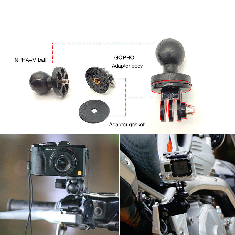 Motorcycle and bicycle camera ball head, bicycle riding camera pan-tilt head - n