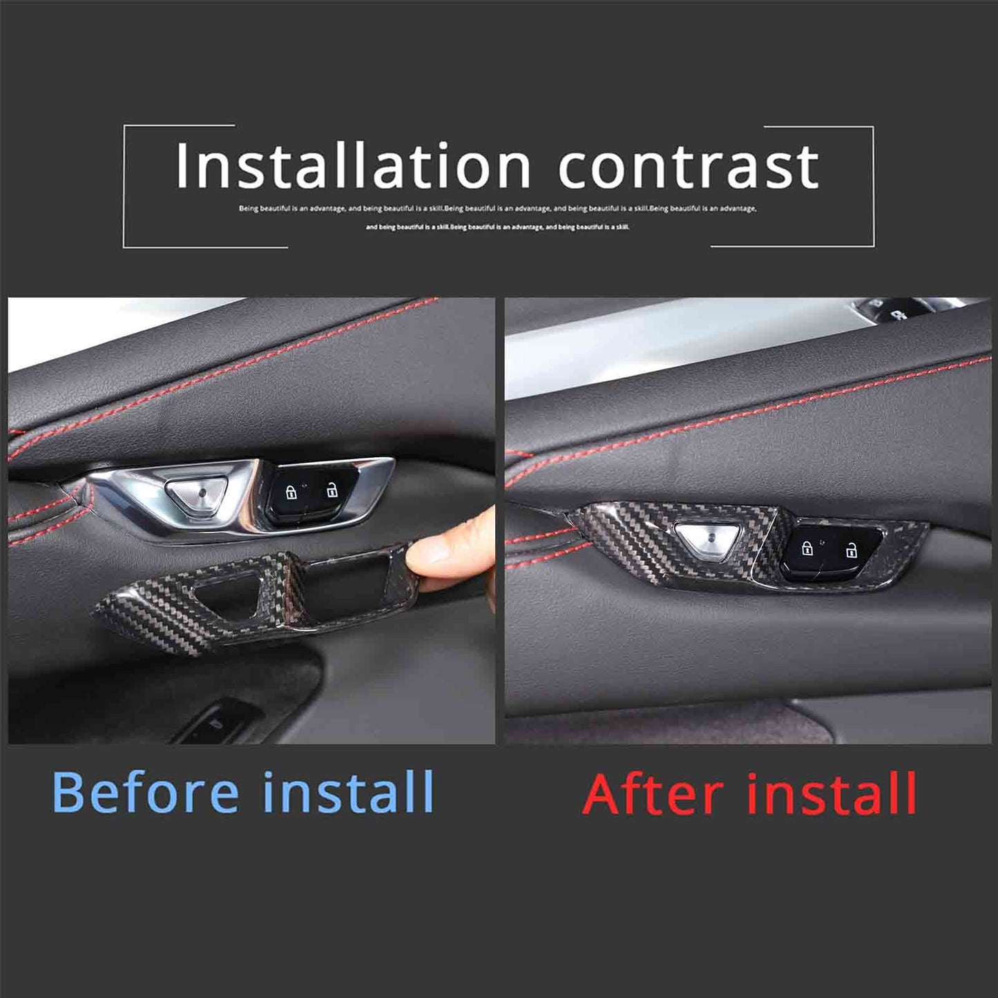 Carbon fiber door lock switch button cover trim for Corvette C8 Coupe 2020-2024 n