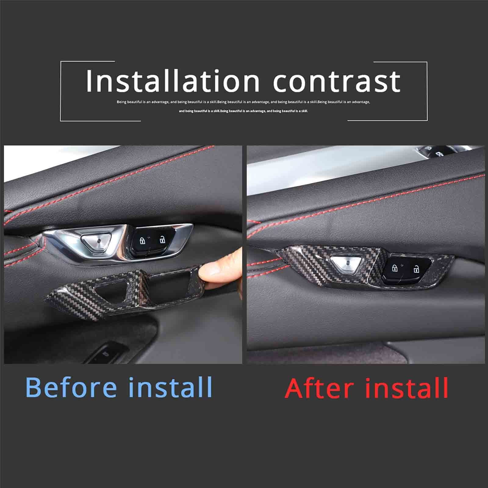 Carbon fiber door lock switch button cover trim for Corvette C8 Coupe 2020-2024 n
